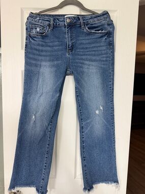 Women's Lovervet Distressed Mid-Blue Denim Jeans